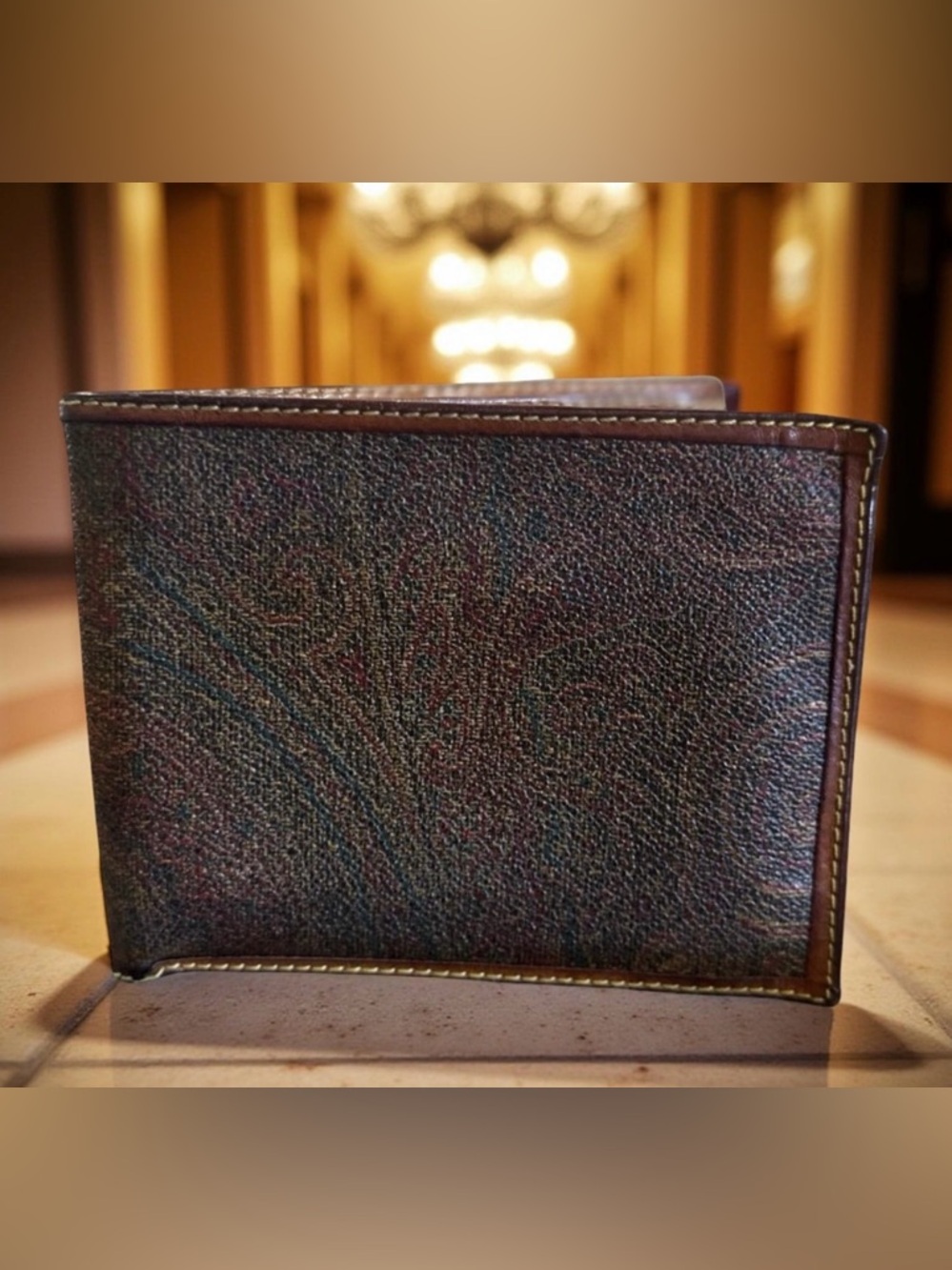 Etro Milano Italy Vintage (good) Burgundy Paisley Men's Bifold Wallet
